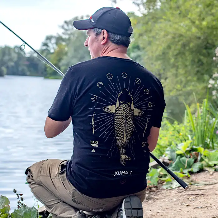 Kumu Make Your Own Luck Fishing T-Shirt In Use 1