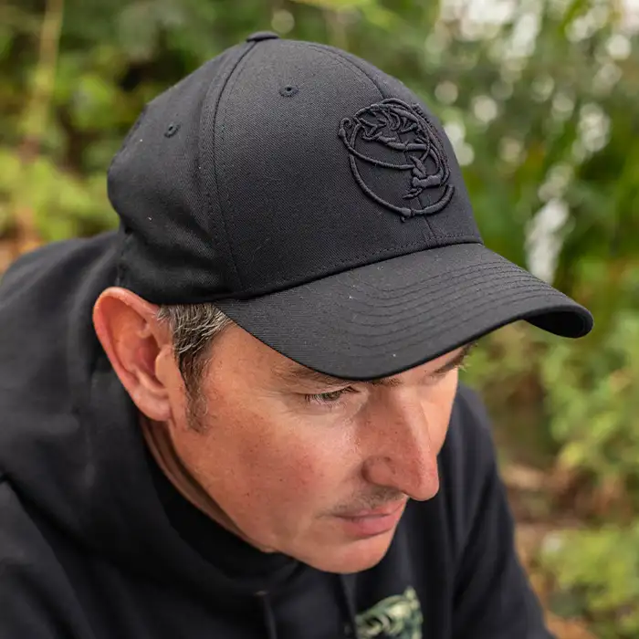 Tackling Minds Ultra Black Fishing Cap In Use 3