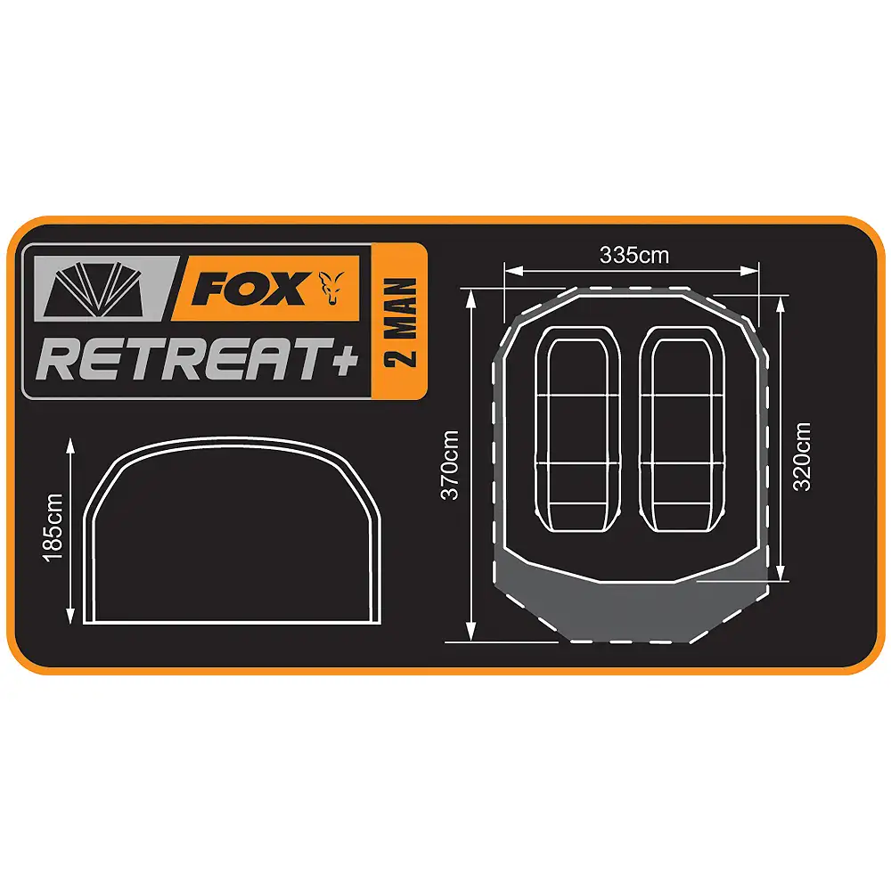 Fox Retreat+ 2 Man Fishing Bivvy Dimensions