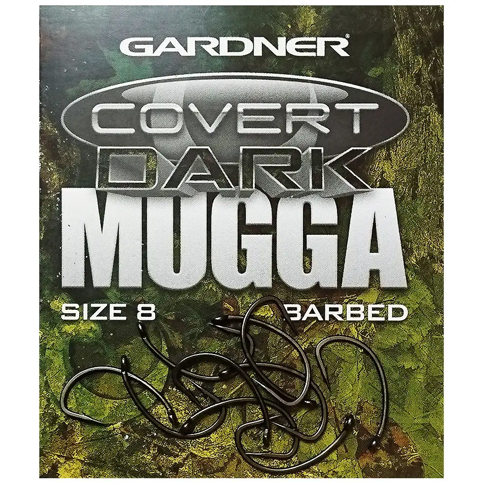 Gardner Covert Dark Mugga Fishing Hooks Barbed