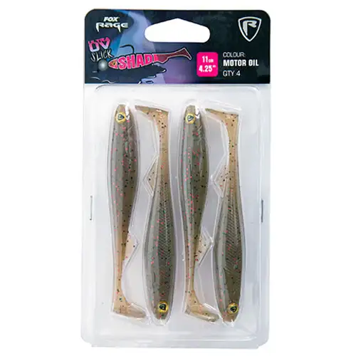 Fox Rage Slick Shad Ultra UV Lures 11cm Motor Oil