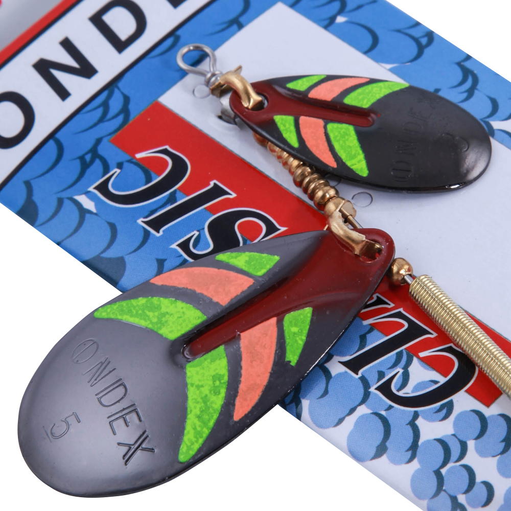 Ondex Tandem Spinner Lure Neon Black Close Up