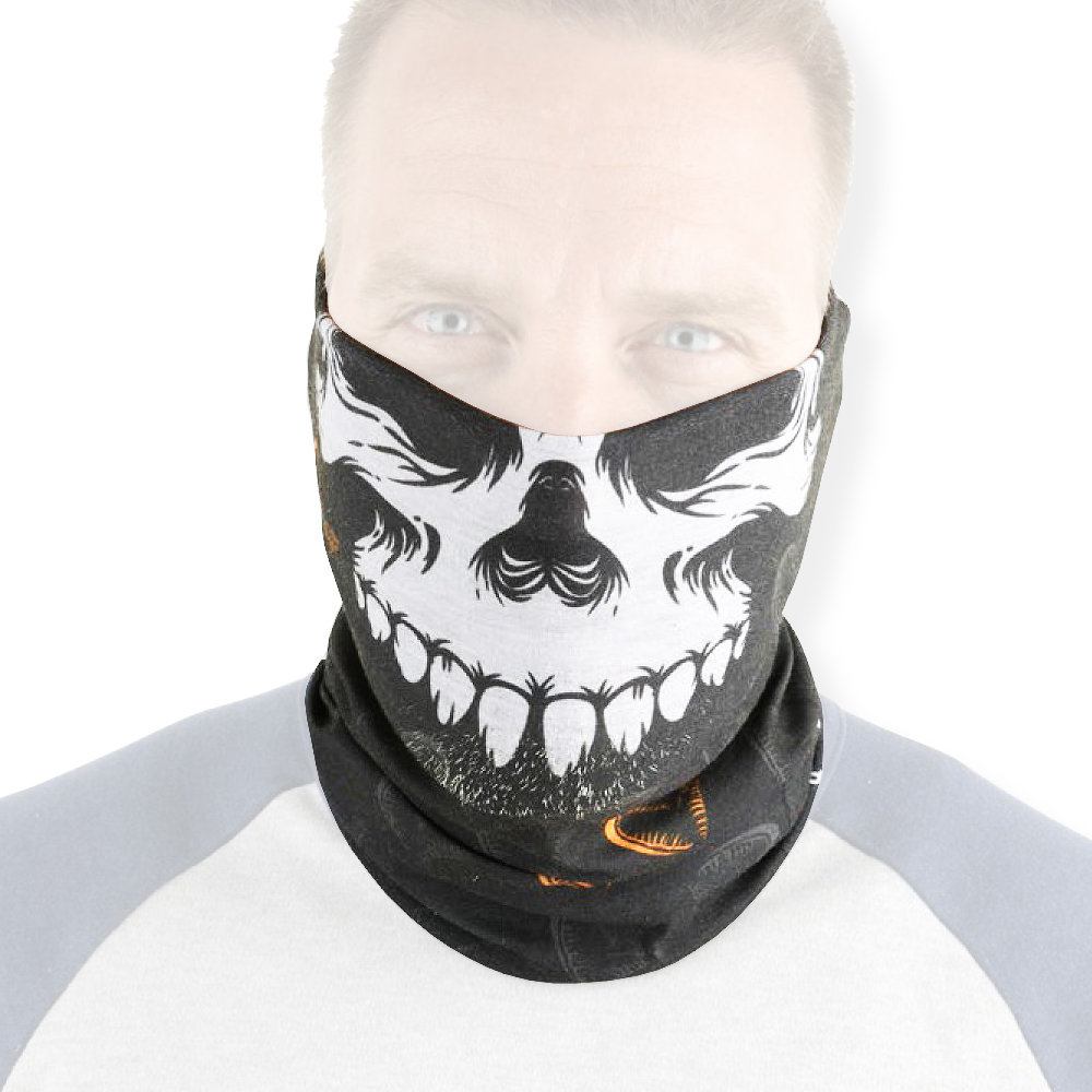 Savage Gear Skull Tec-Tube Fishing Neck Warmer In Use 1