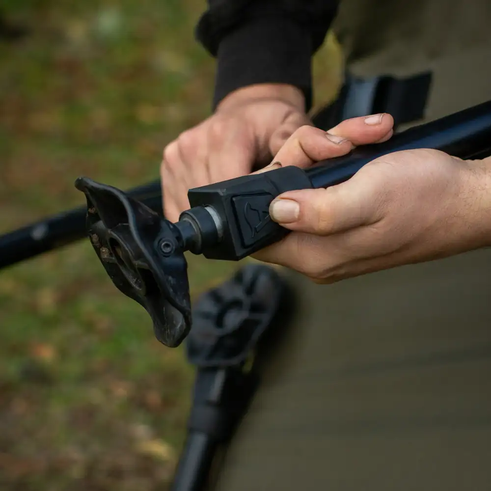 Aqua Longback Fishing Chair Close Up Mud Feet