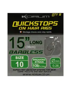 Korum Quickstops on Hair Rigs