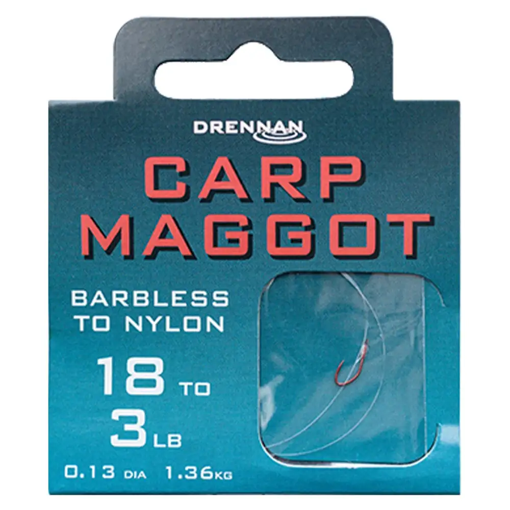 Drennan Carp Maggot Fishing Hooks To Nylon Packaging