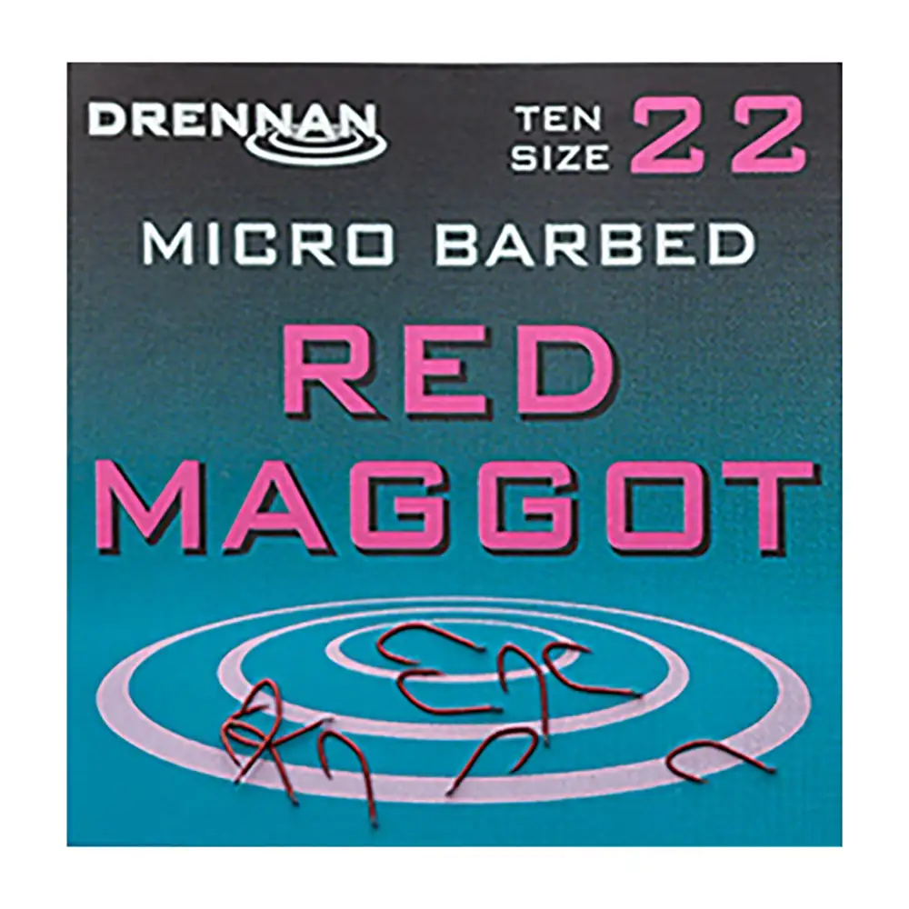 Drennan Micro Barbed Red Maggot Fishing Hooks 1