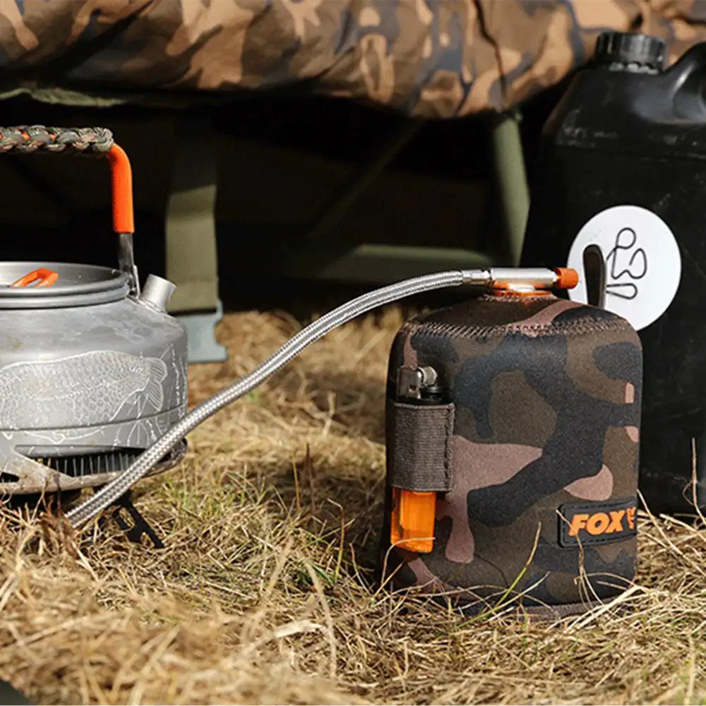 Fox Camo Gas Cannister Fishing Cover In Use