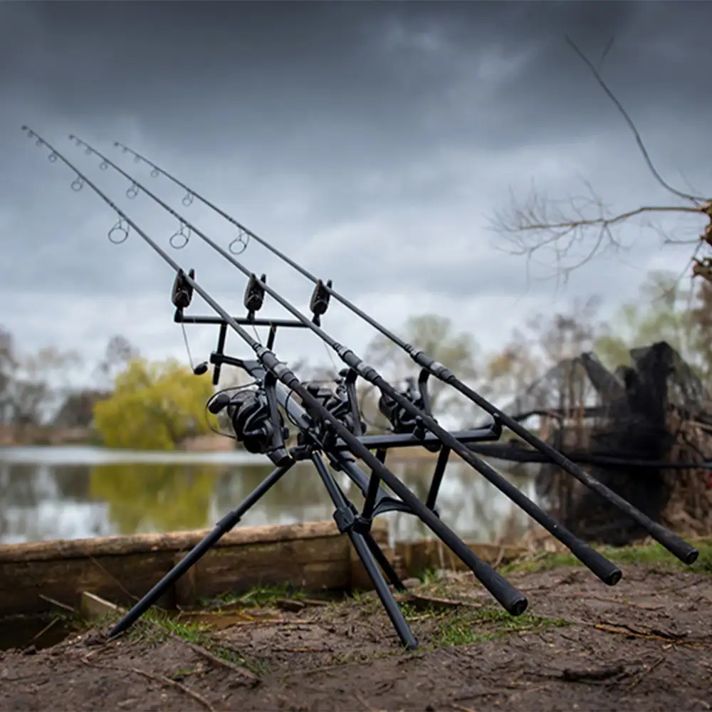 Fox EOS 2 & 3 Rod Fishing Tri-Pod In Use