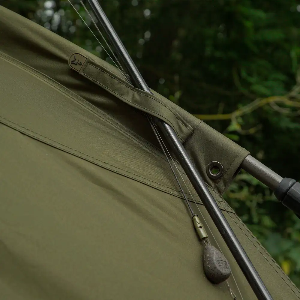 Fox Frontier X Bivvy In Use Rod Strap