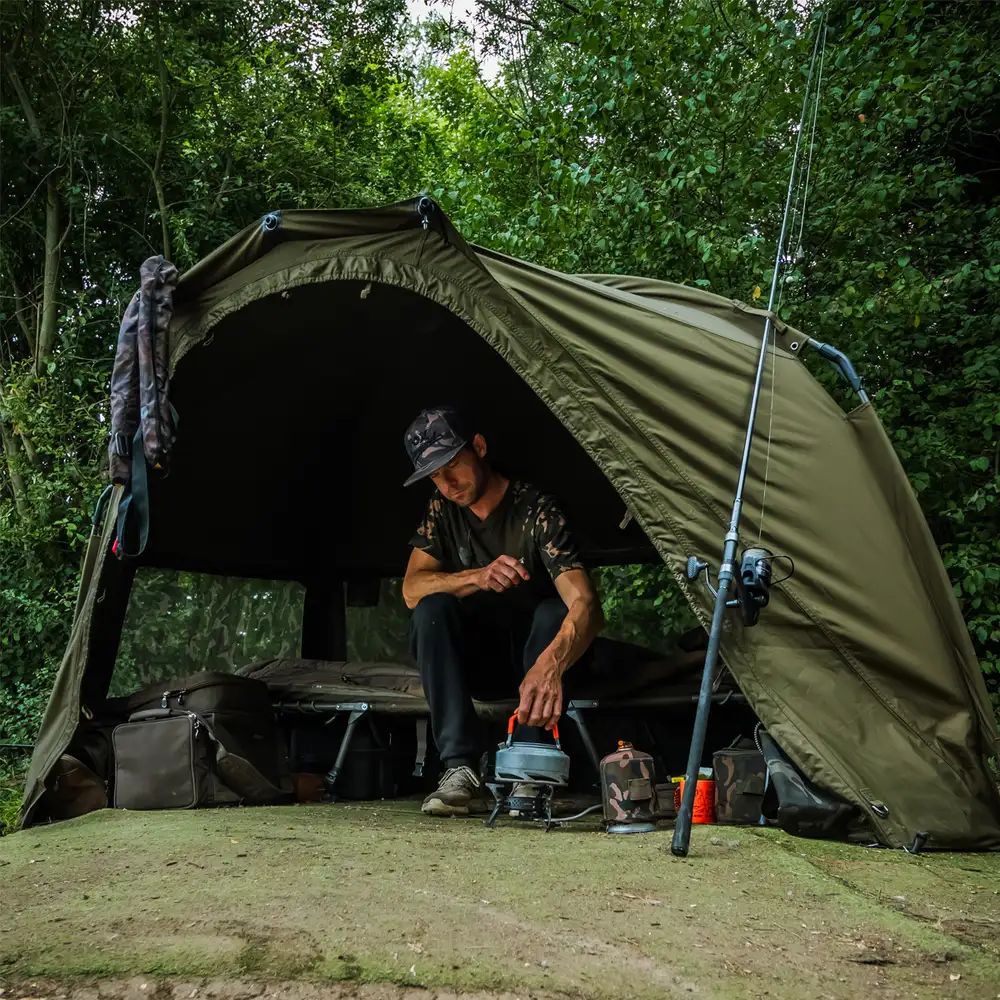 Fox Frontier XD Fishing Bivvy In Use 2