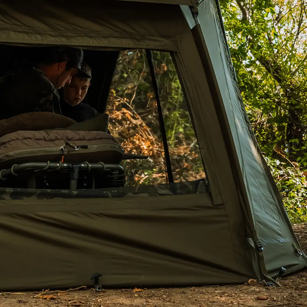 Fox Frontier XD Fishing Bivvy In Use 3