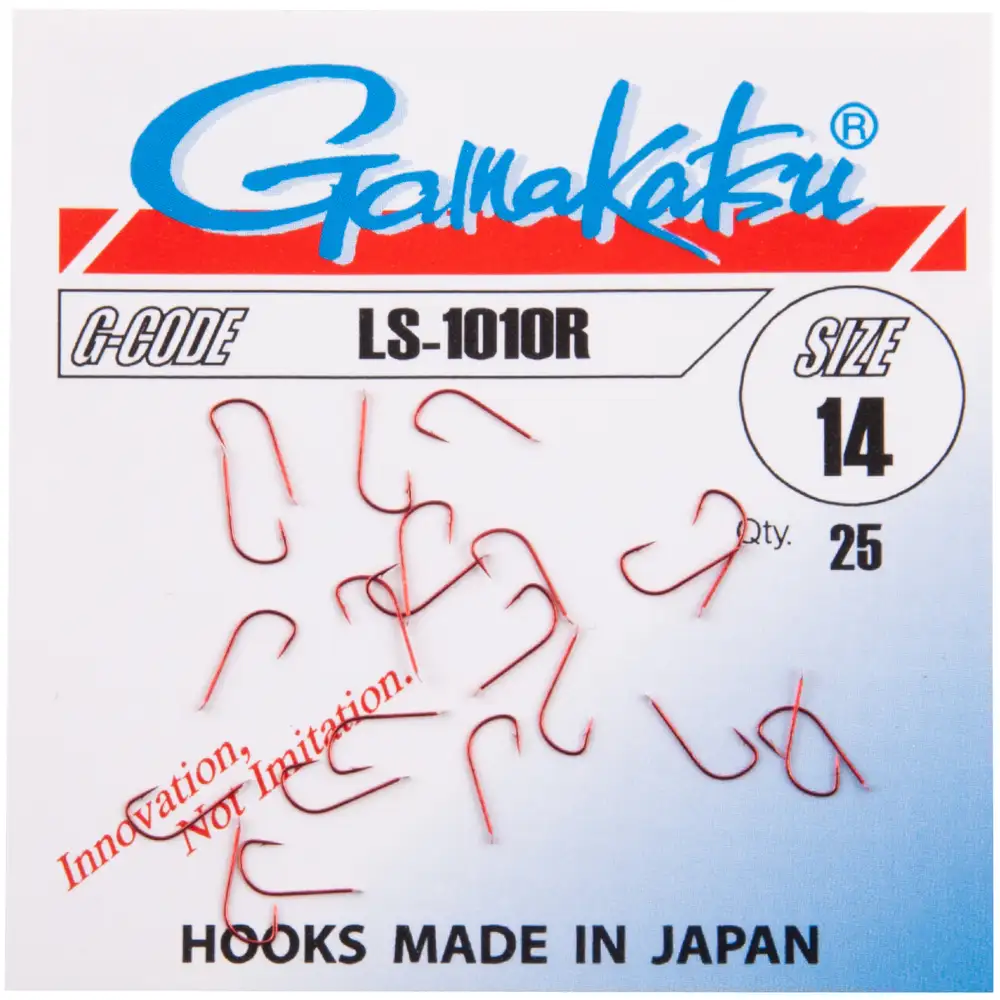 Gamakatsu LS-1010 Red Hooks Size 14