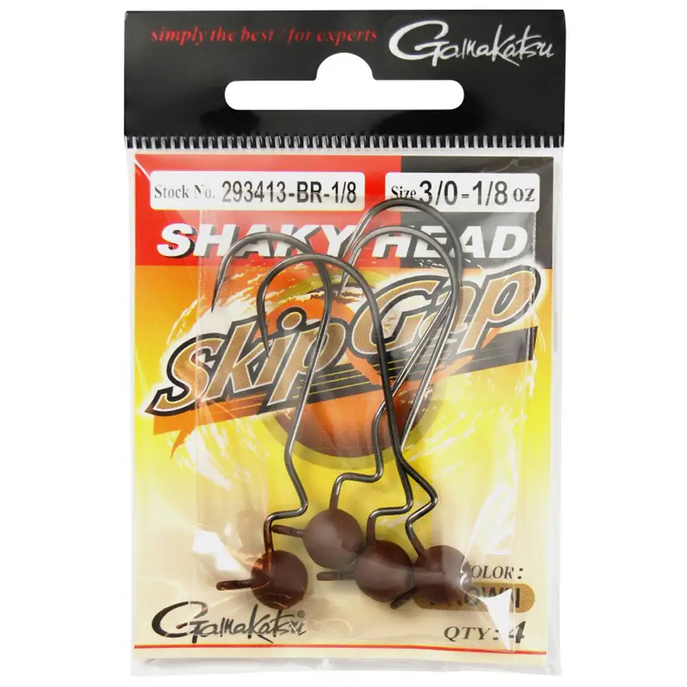 Gamakatsu Skip Gap Shaky Brown Jig Head 3/0 Packaging