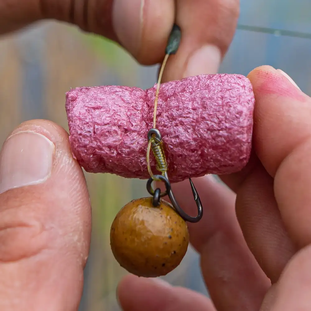 Gardner Fluoro Dissolving Floating Foam Fishing Nuggets In Use 1