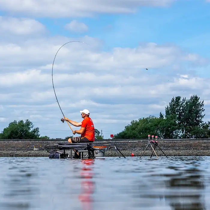 Guru Aventus Steve Ringer Light Feeder Fishing Rod In Use 2