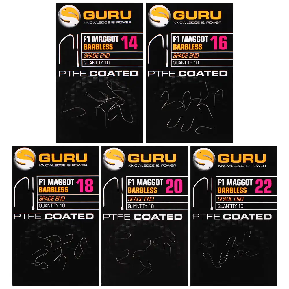 Guru F1 Maggot Fishing Hook Sizes