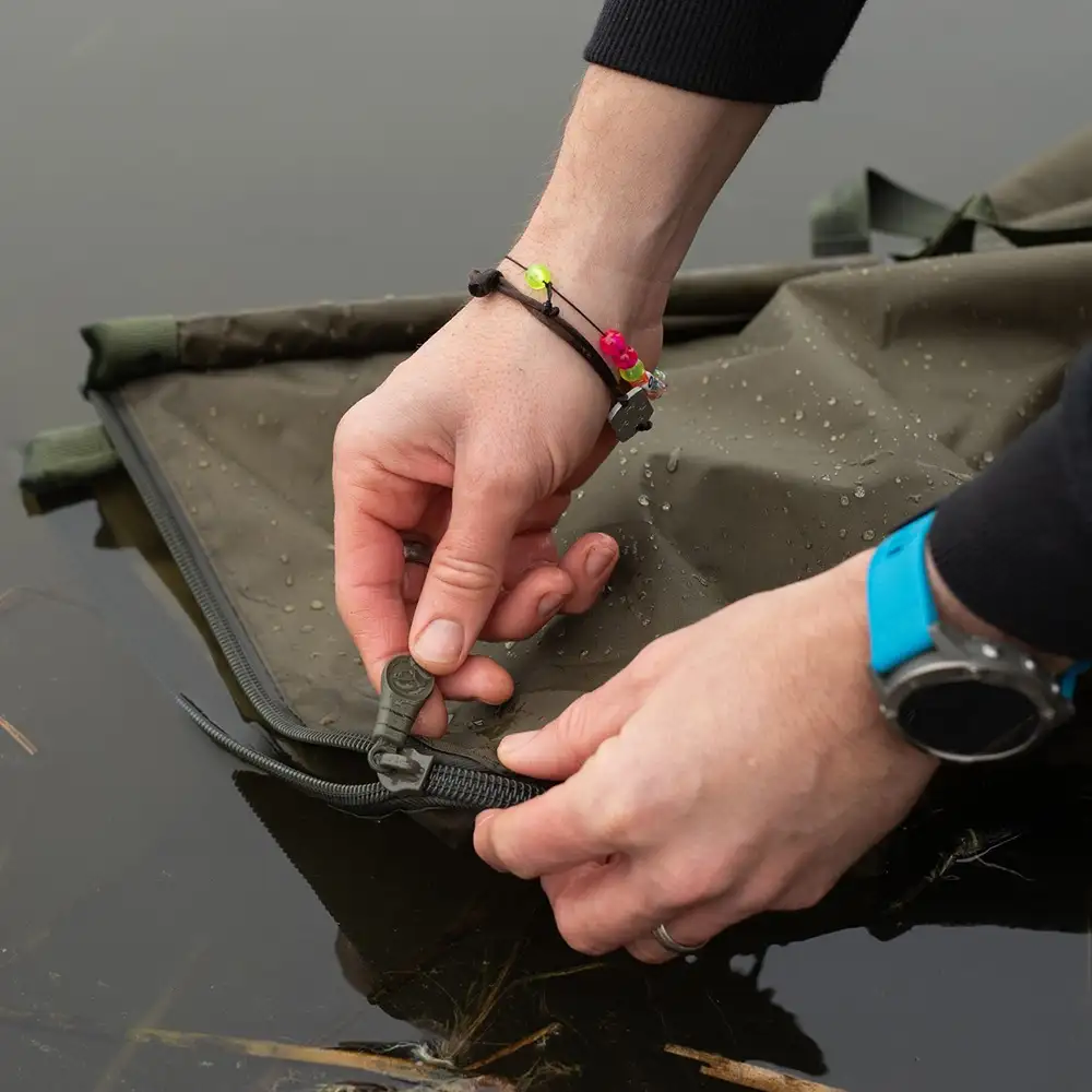 Korda Basix Fishing Weigh Sling In Use 1