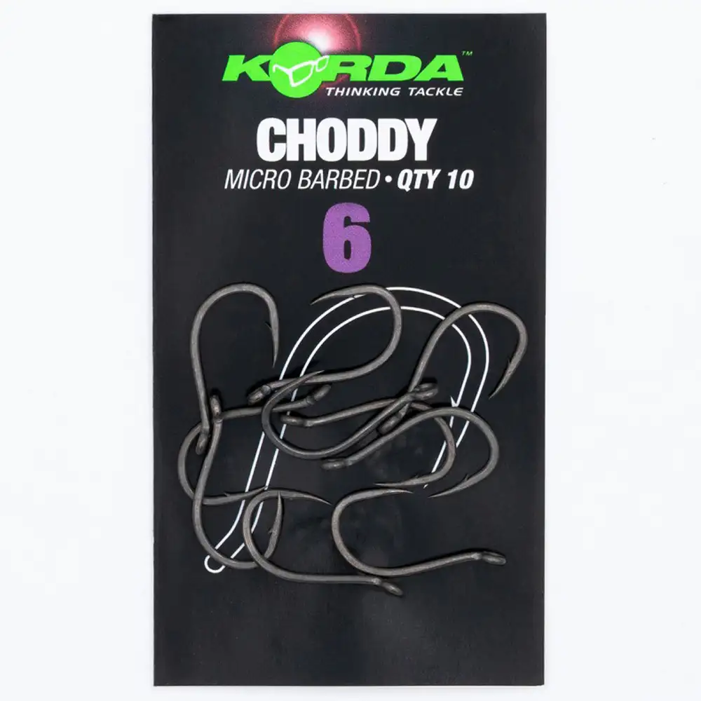 Korda Choddy Fishing Hooks Micro Barbed Size 6