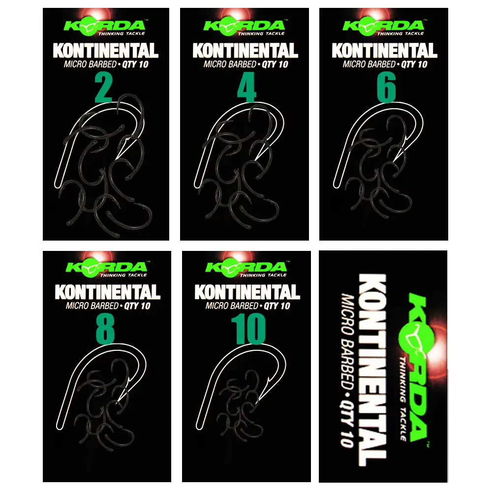 Korda Kontinental Fishing Hooks Sizes Packaging