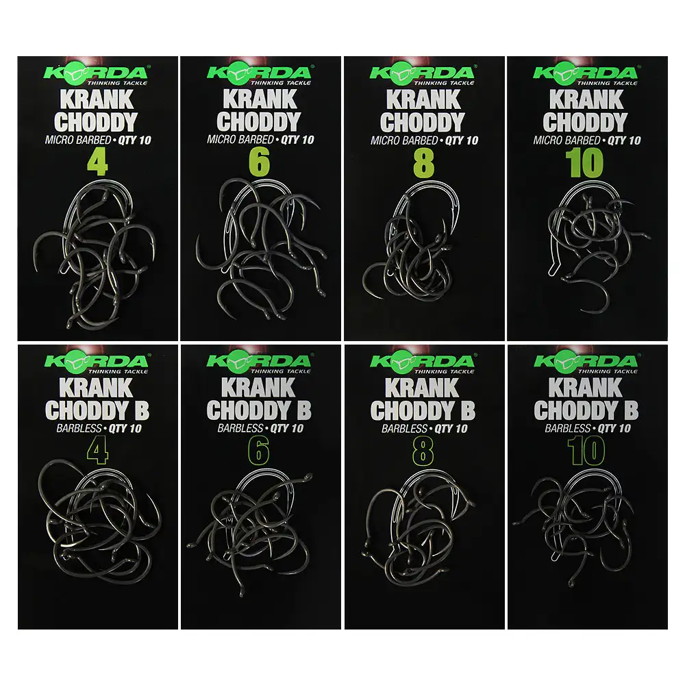 Korda Krank Chod Fishing Hook Sizes Barbed & Barbless