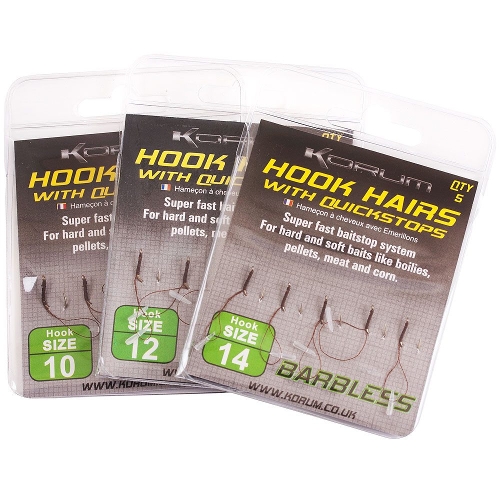 Korum Barbless Hook Hairs with Quickstops 1