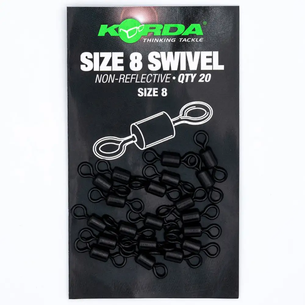 Korda Size 8 Fishing Swivels Packaging