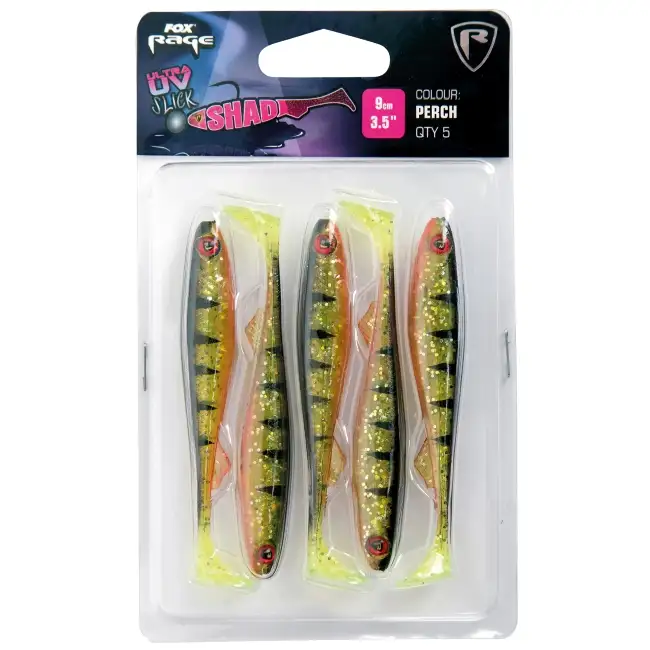 Fox Rage Slick Shad Ultra UV Lures 9cm Perch