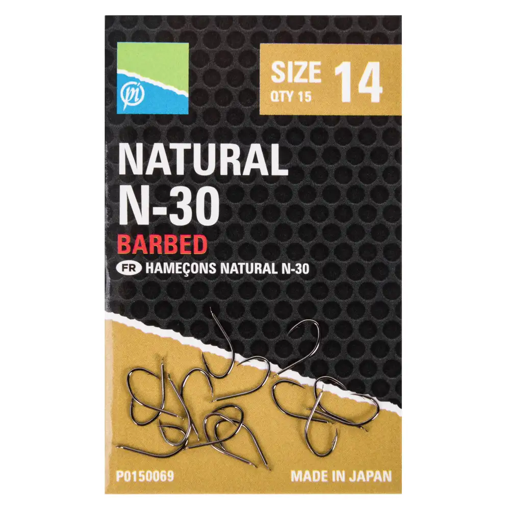 Preston Natural N-30 Barbed Hooks