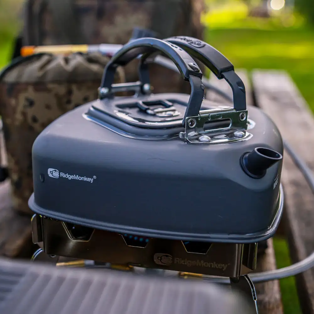 RidgeMonkey Square Fishing Kettle In Use 4