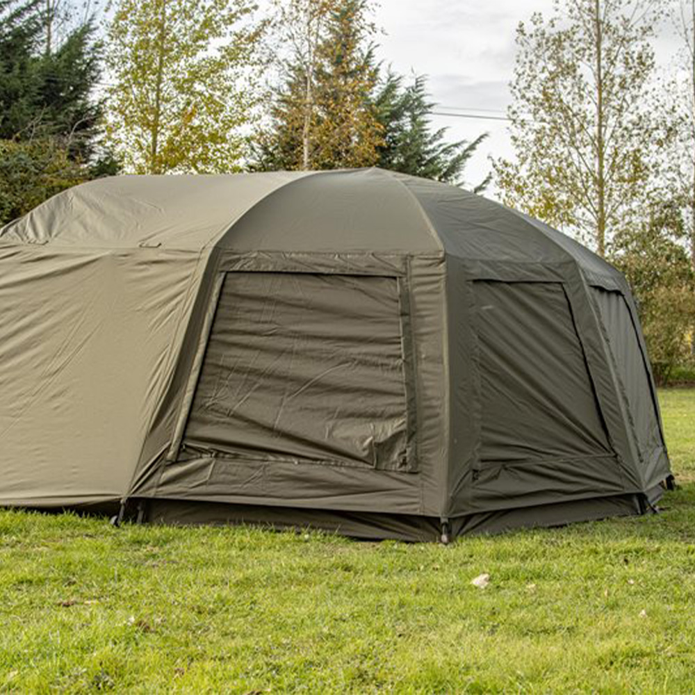 Solar Tackle Uni Spider Bivvy 0.5m Extended Green Overwrap In Use 3