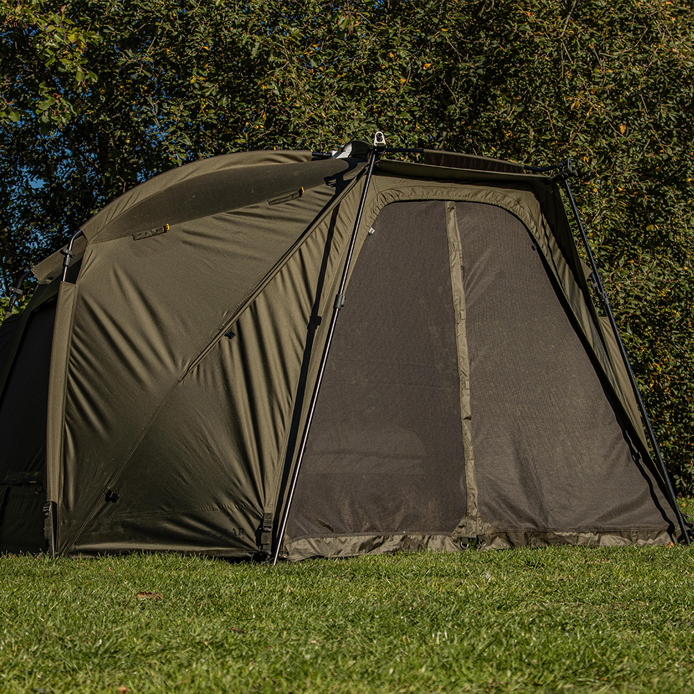 Solar Tackle Uni Spider Bivvy Mozzie Mesh Front Door In Use