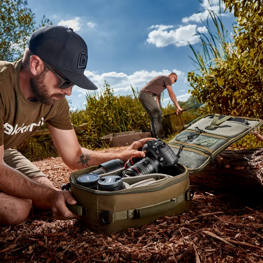 Trakker NXG Camera Tech Fishing Bag In Use