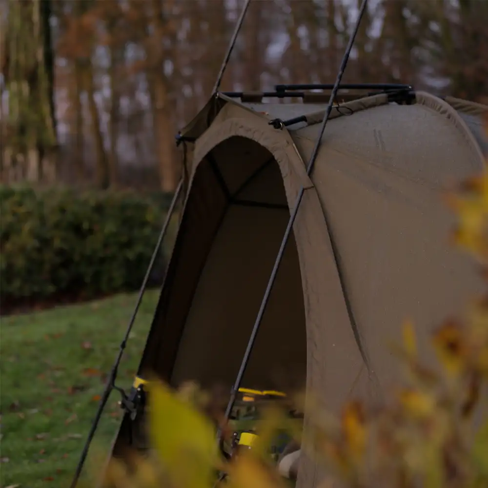 Trakker Tempest Fishing Brolly 100T In Use  3