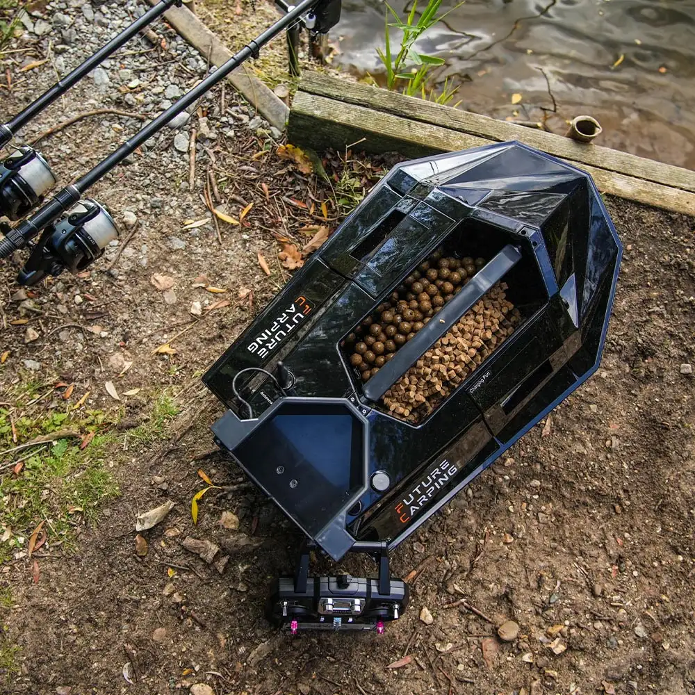 Future Carping V70 Black Fishing Bait Boat In Use 5